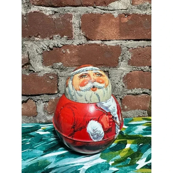 Vintage bulb Santa tin - Picture 1 of 9